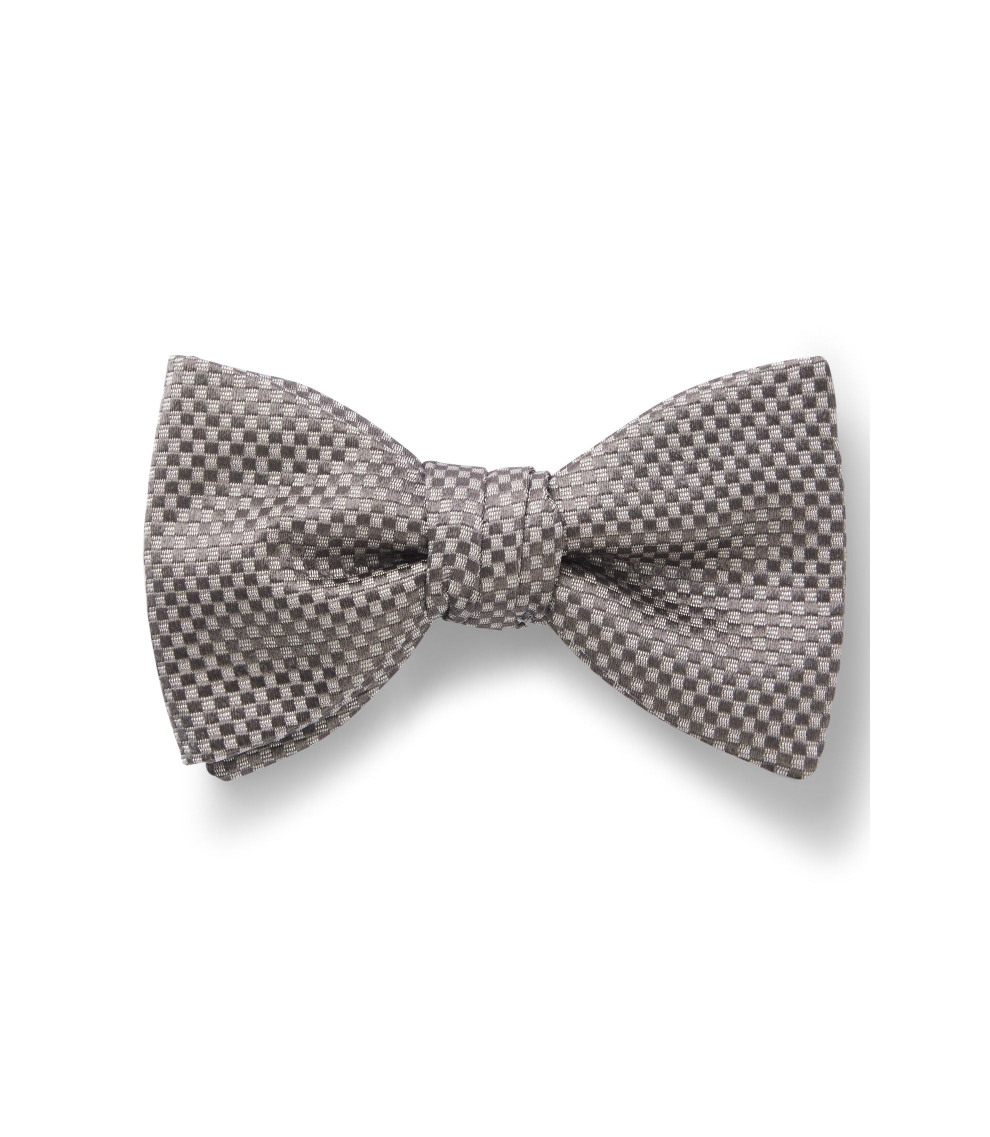 HUGO - シルク ボウタイ ジャカードチェック - グレー パターン