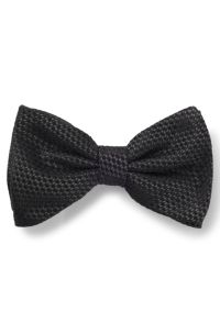 Nœud papillon en soie à motif jacquard tissé, Noir