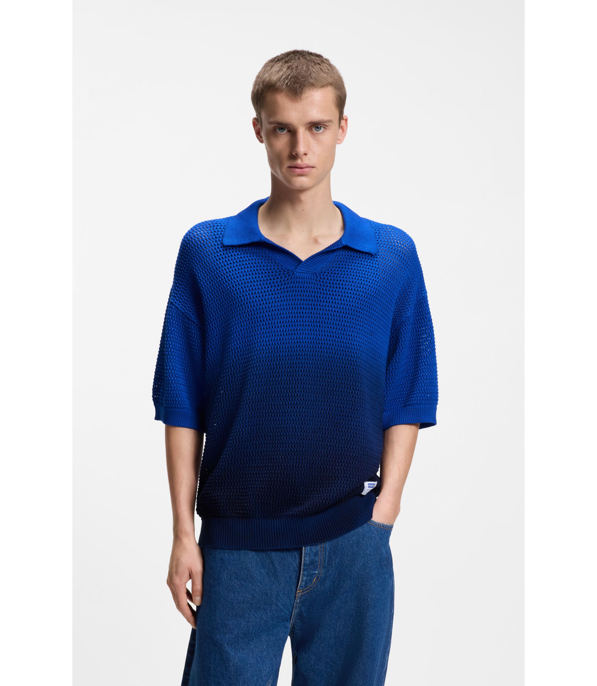 Pullover aus Baumwolle mit Dip-Dye-Effekt