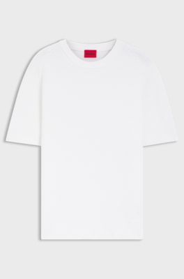 Maglione in cotone con lavorazione a nido d'ape, Bianco