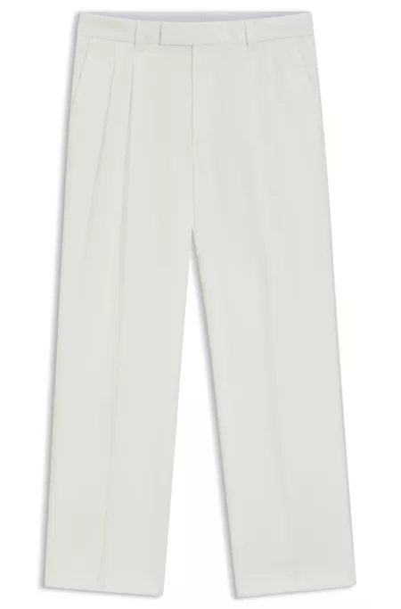 Relaxed-fit trousers in mercerised stretch cotton