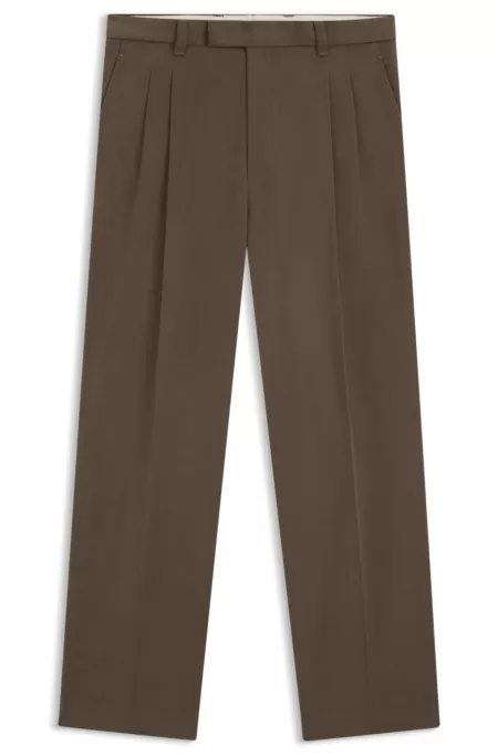 Relaxed-fit trousers in mercerised stretch cotton