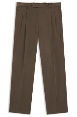 Relaxed-fit trousers in mercerised stretch cotton