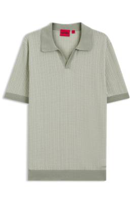 Johhny-collar sweater in cotton and linen 1