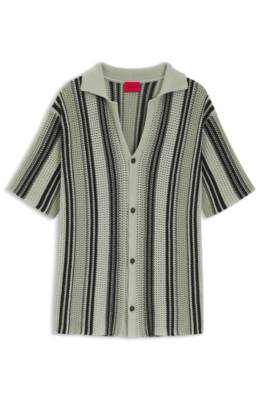 Relaxed-fit shirt in open-knit cotton 1