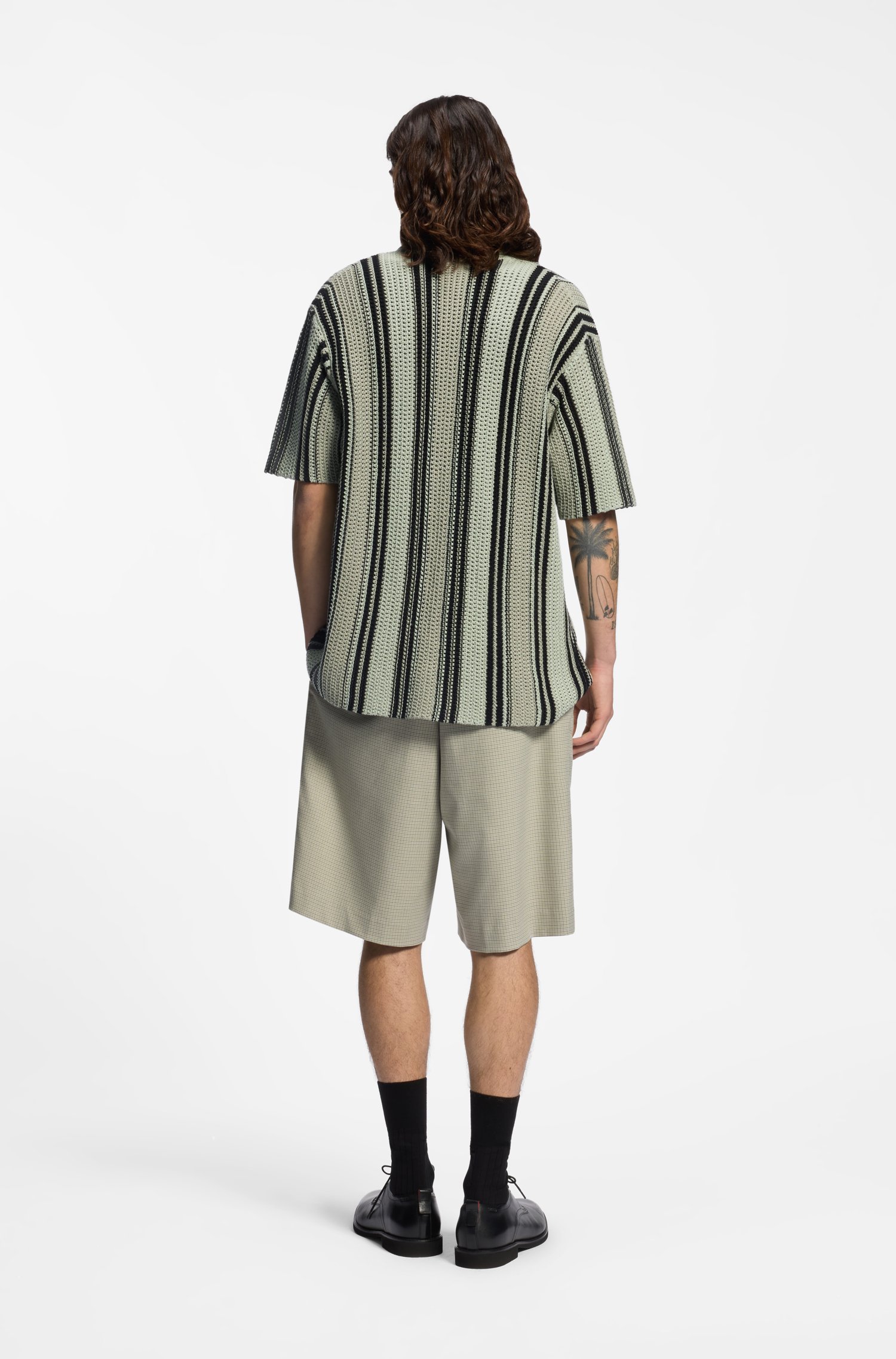 Hugo Relaxed-fit shirt in open-knit cotton skjortor & blusar herr – bild 3