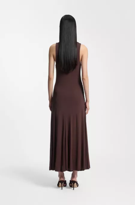 Slim-fit jersey dress with gathered details