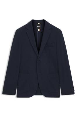 Regular-fit blazer in a herringbone cotton blend 1