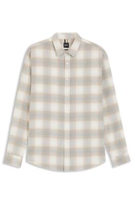 Relaxed-fit shirt in checked cotton flannel