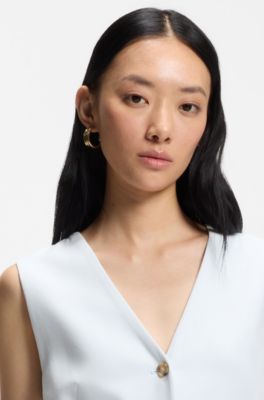 Slim-fit blazer with sleeveless styling, Light Blue