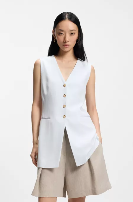 Slim-fit blazer with sleeveless styling