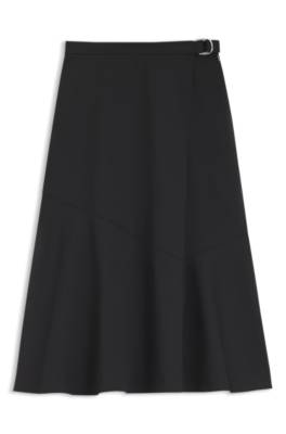 A-line wrap skirt in stretch cotton 1