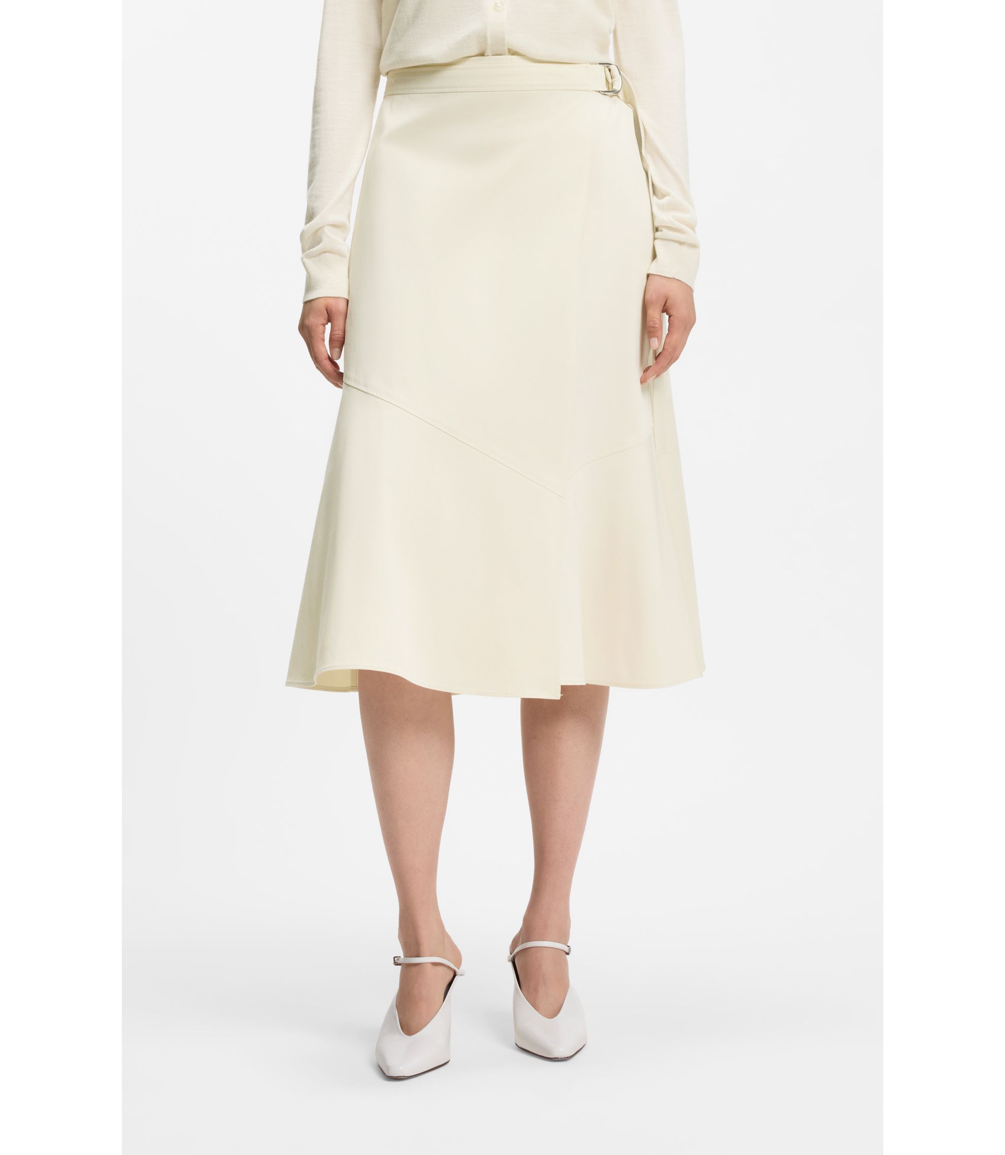 A-Linien-Wickelrock aus Stretch-Baumwolle