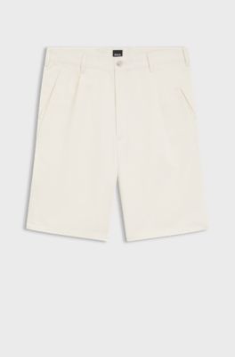 Relaxed-fit shorts in cotton twill, White