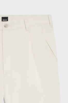 Bermuda relaxed fit in twill di cotone, Bianco