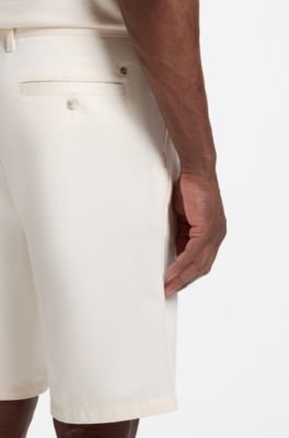 Relaxed-fit short van katoenen twill, Naturel