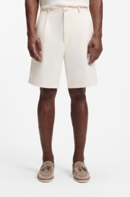 Relaxed-fit short van katoenen twill, Naturel