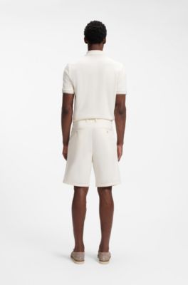 Relaxed-fit short van katoenen twill, Naturel