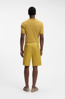 Relaxed-fit shorts in cotton twill, Gold