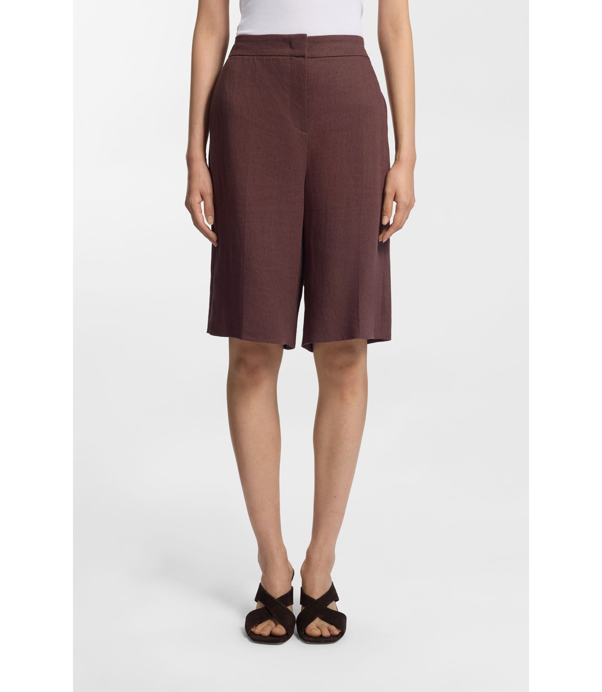 Relaxt-Fit Shorts aus Leinen-Mix