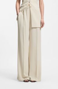Relaxed-fit trousers in fluid crepe, White