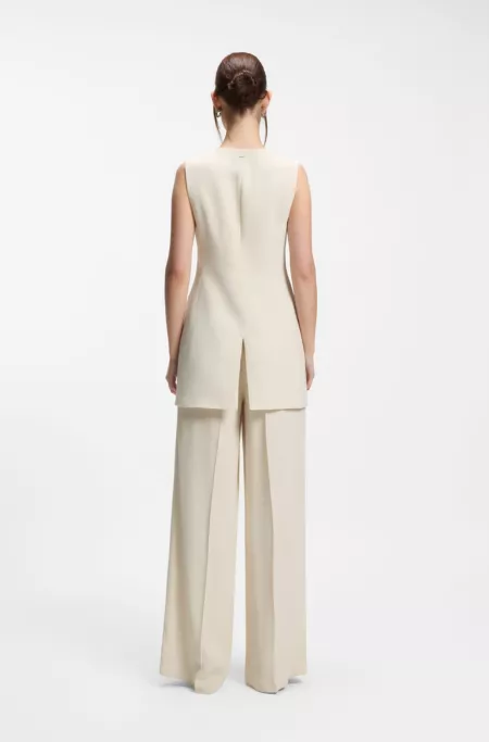 Relaxed-fit trousers in fluid crepe