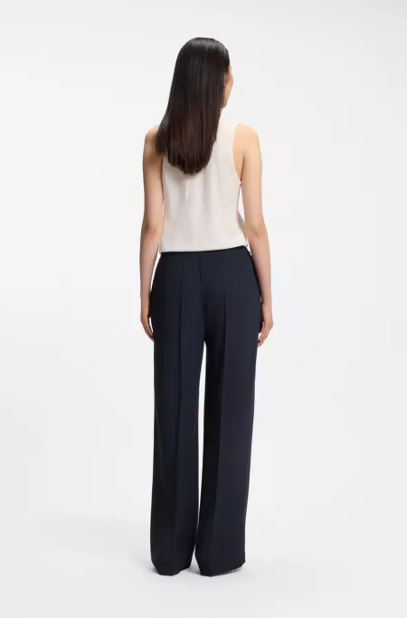 Relaxed-fit trousers in fluid crepe