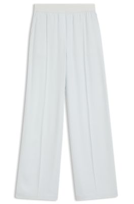 Relaxed-fit trousers in fluid crepe, Light Blue