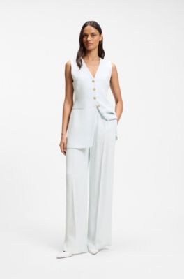 Relaxed-fit trousers in fluid crepe, Light Blue