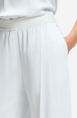 Relaxed-fit trousers in fluid crepe, Light Blue