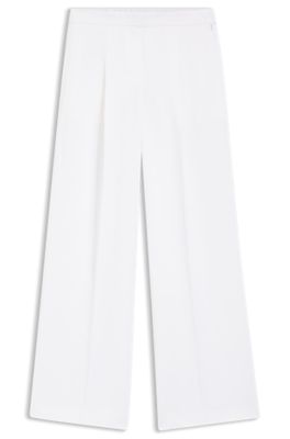 Relaxed-fit trousers in a linen blend, White