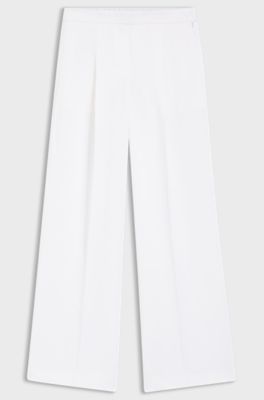 Pantaloni relaxed fit in misto lino, Bianco