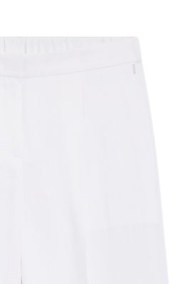Relaxed-fit trousers in a linen blend, White