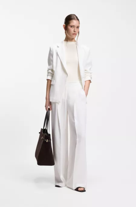 Relaxed-fit trousers in a linen blend