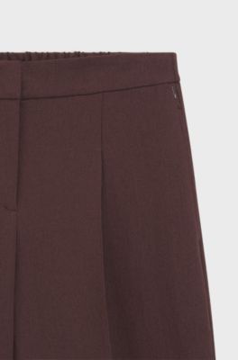 Relaxed-fit trousers in a linen blend, Dark Brown