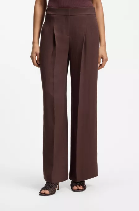 Relaxed-fit trousers in a linen blend