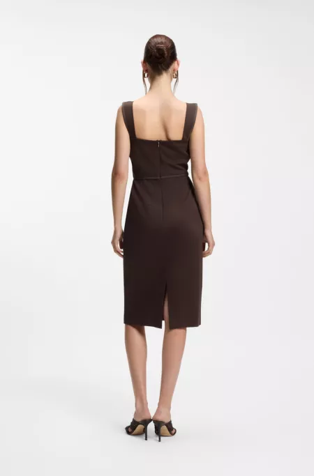 Slim-fit jersey dress with layered detail