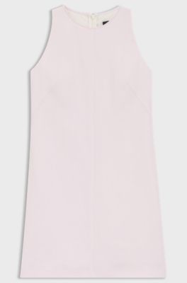 Robe droite sans manches en m&eacute;lange de lin, Rose clair