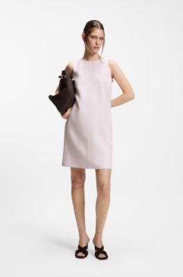 Sleeveless shift dress in a linen blend, light pink
