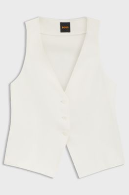 Gilet moderno fit con parte posteriore aperta, Bianco