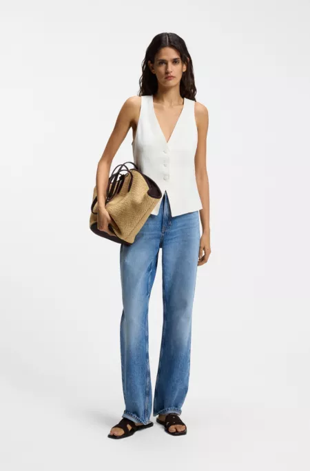 Modern-Fit Weste mit Rückenschlitz