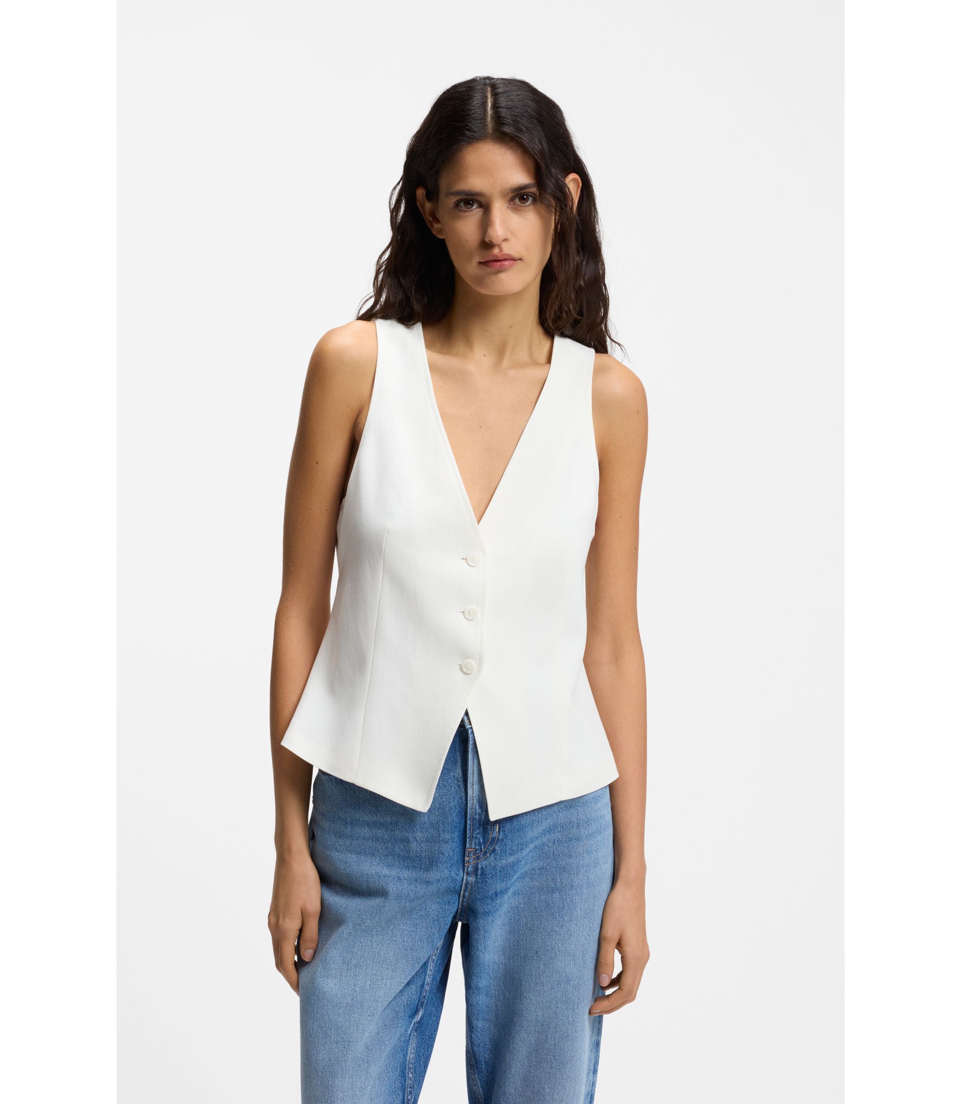 Modern-Fit Weste mit Rückenschlitz