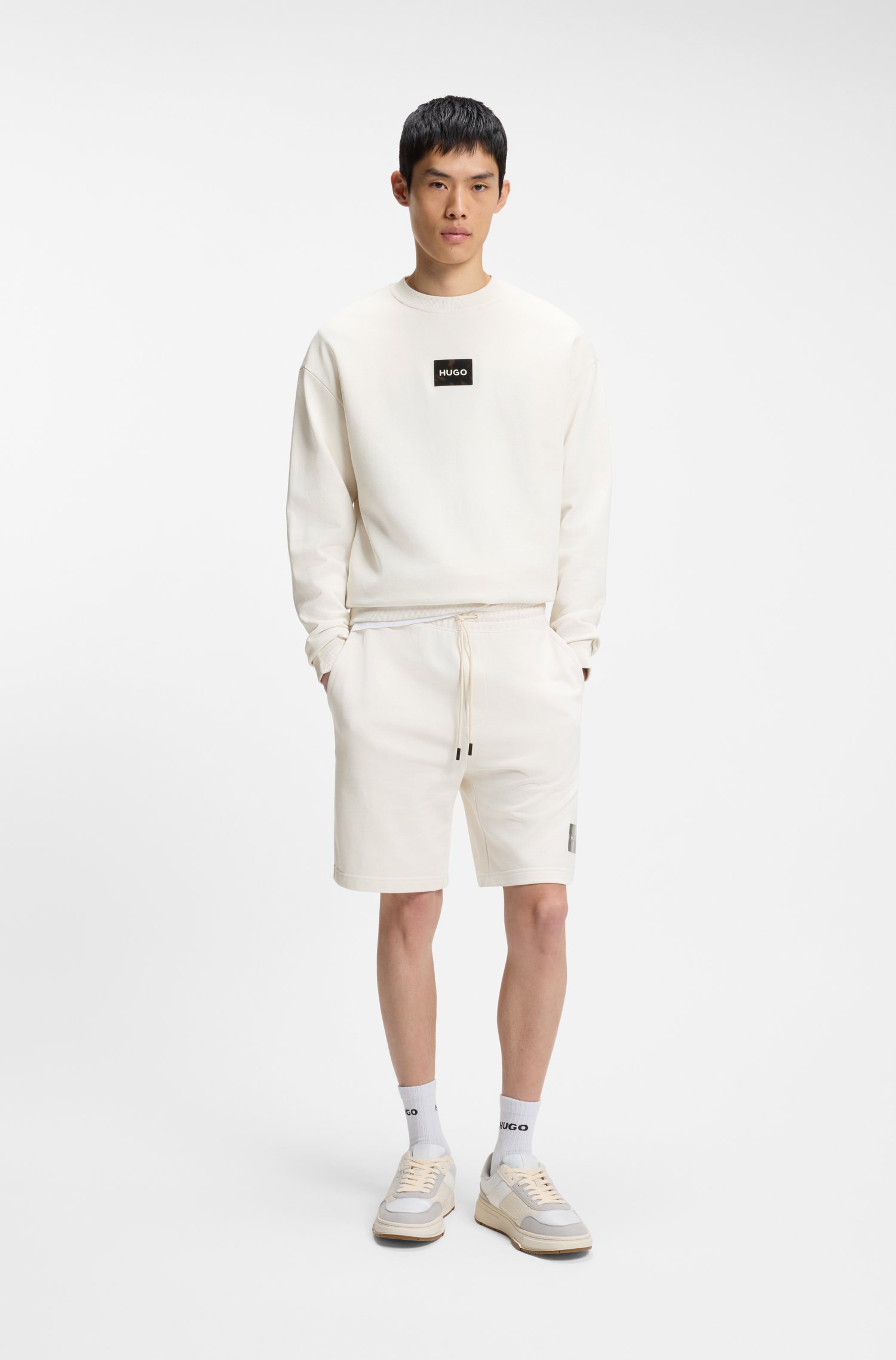 Hugo Cotton-terry shorts with tortoiseshell logo herr – bild 2