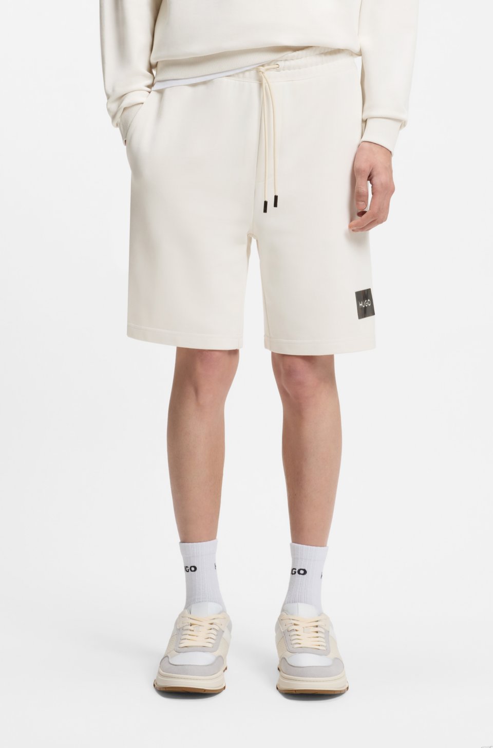 Cotton-terry shorts with tortoiseshell logo
