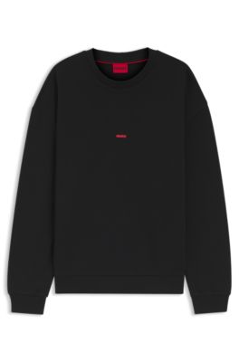 Relaxed-fit sweatshirt in cotton terry with dog artwork, Black