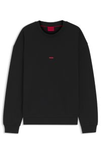 Relaxed-fit sweatshirt in cotton terry with dog artwork, Black