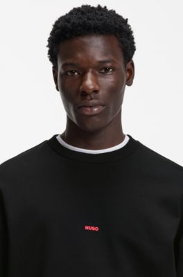 Relaxed-fit sweatshirt in cotton terry with dog artwork, Black