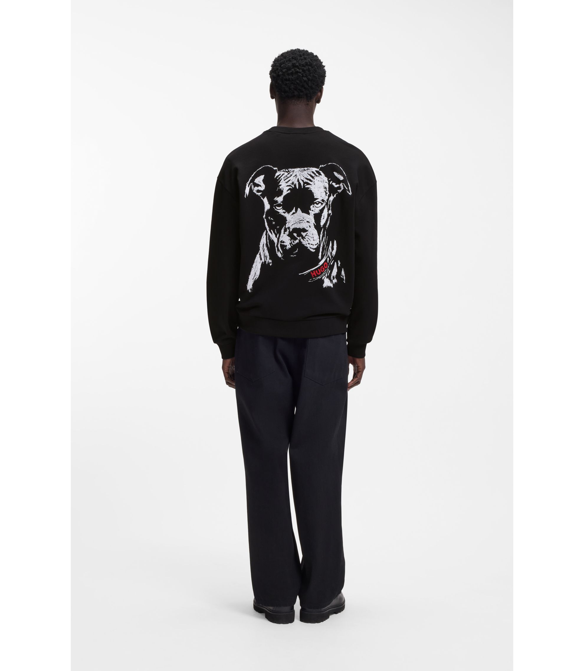 Relaxed-Fit Sweatshirt aus Baumwoll-Terry mit Hunde-Artwork