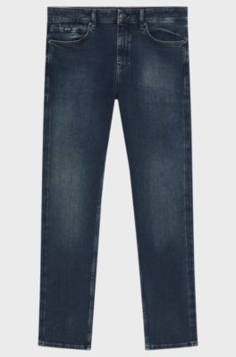 Slim-fit Delaware-jeans van superzacht stretchdenim, Donkerblauw
