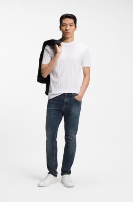 Slim-fit Delaware-jeans van superzacht stretchdenim, Donkerblauw